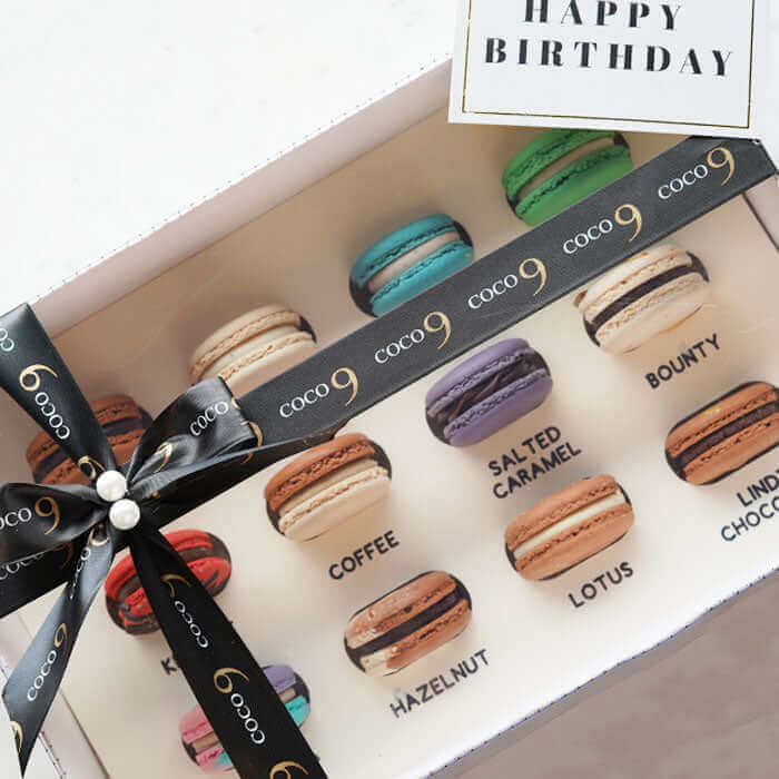 Assorted Macaron Box of 12 (Flavor Sampler Box)
