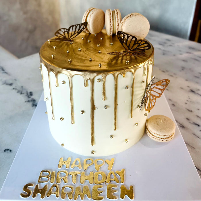 Golden Elegance Butterfly 6in (Serves 10-12)