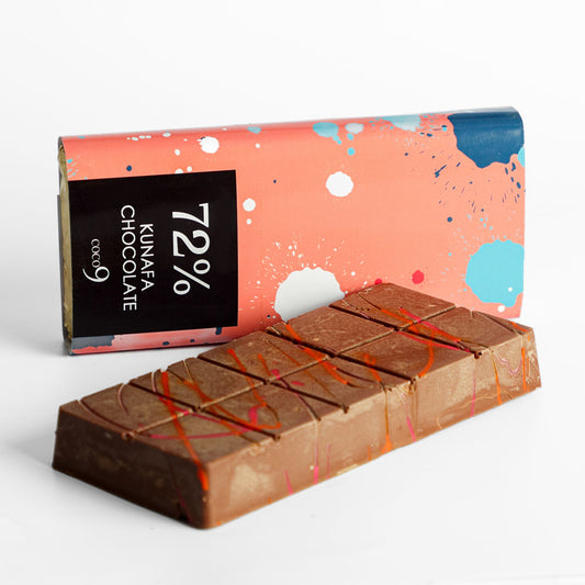 Pistachio Kunafa Chocolate Bar - 72% Dark Chocolate