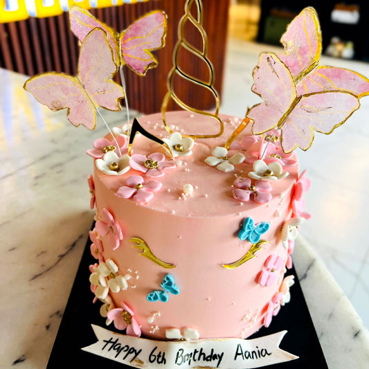 Whispering Rose Butterfly Cake 6in (Serves 10-12)