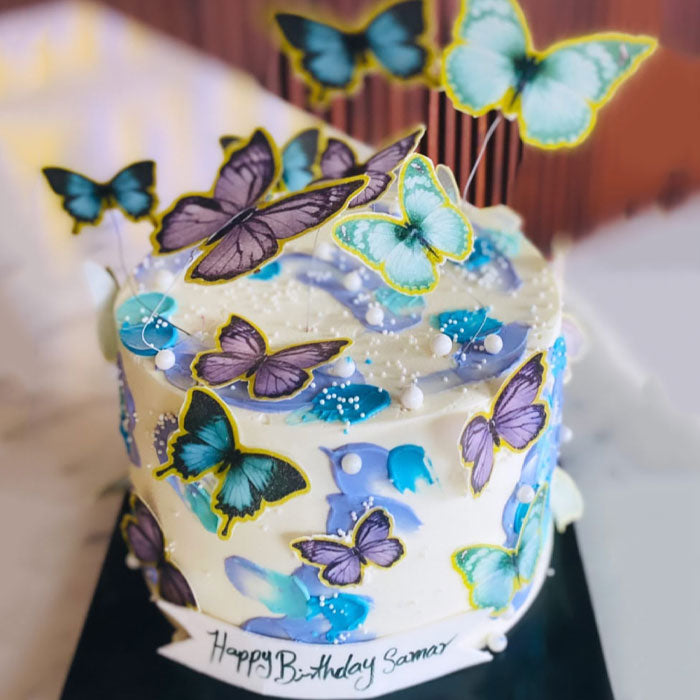 Iris Hues Butterfly Elegance Cake 6in (Serves 10-12)