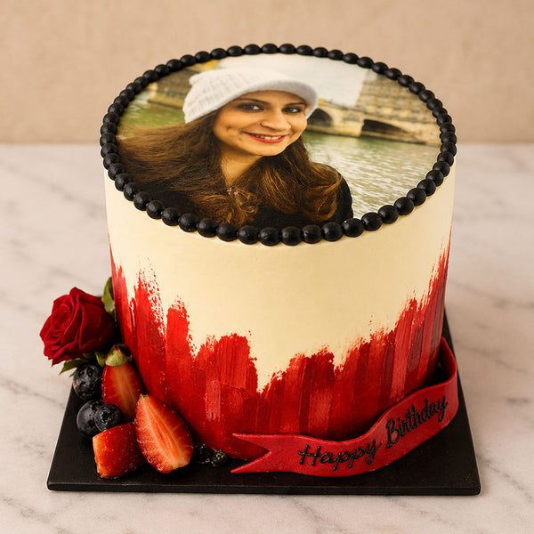 Floral Picture Cake (Serves 10–15)
