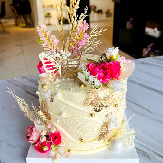 Fuchsia Fantasy Butterfly Cake 6in (Serves 10-12)