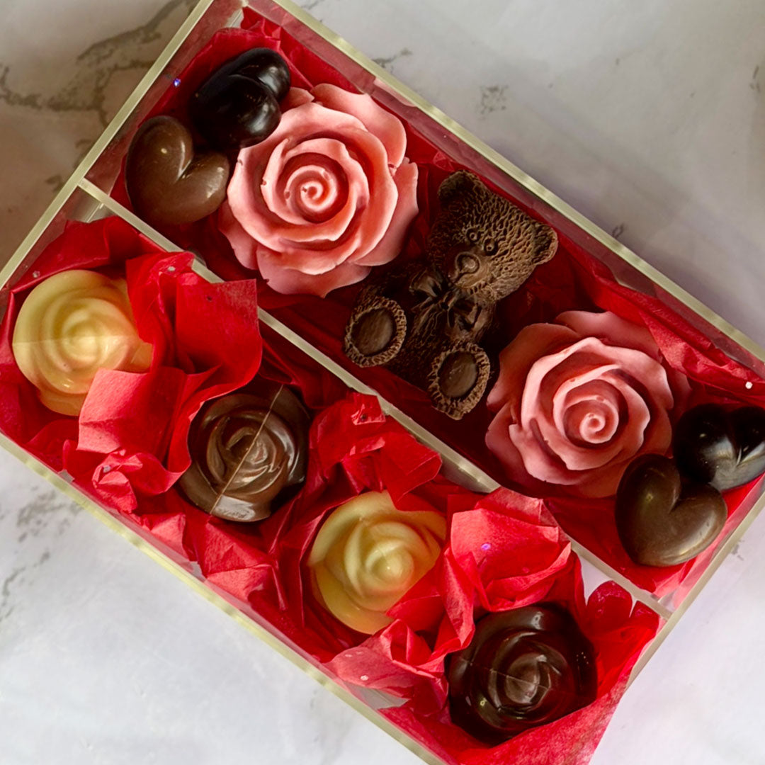 Rose & Teddy Chocolate (Arcylic Box)
