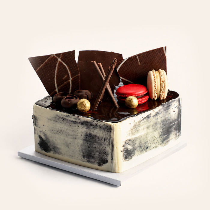 Square Triple Chocolate Cake (Serves 12–15)