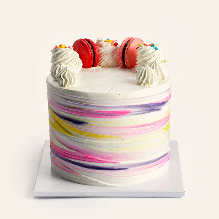White Frosting Rainbow Cake (Serves 8–10)