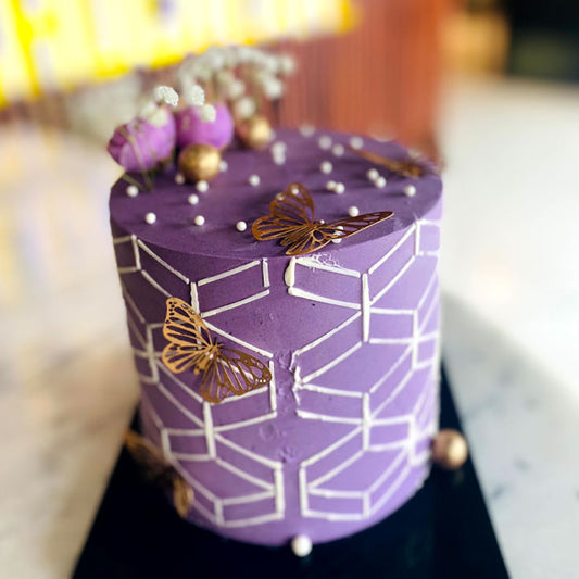 Radiant Purple Prism Butterfly Cake 6in (Serves 10-12)