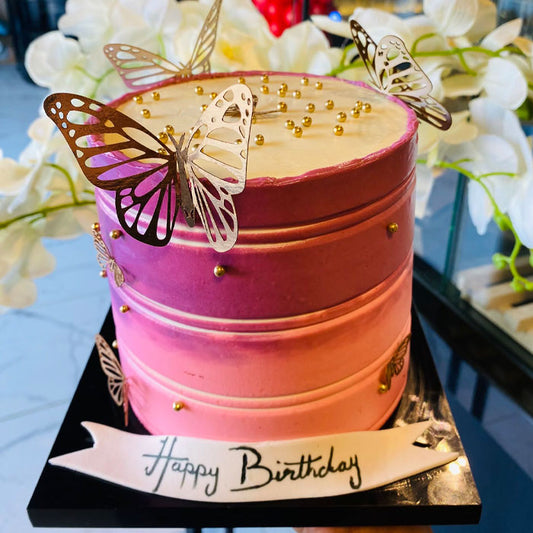 Blush Blossom Butterfly Cake 6in (Serves 10-12)