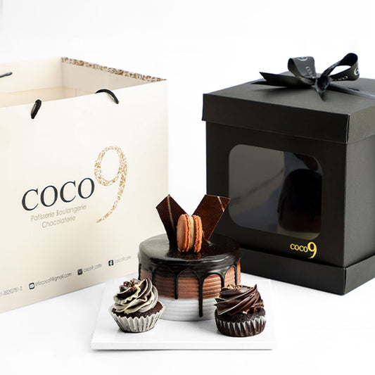 Triple Chocolate Bento Cake (1lb) + 2 Cupcakes