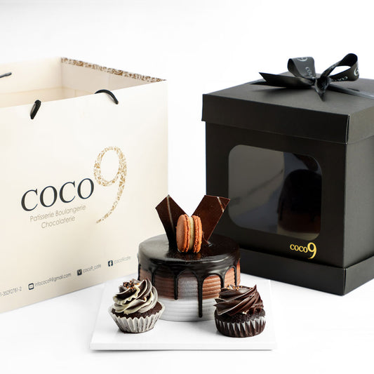 Triple Chocolate Bento Cake (1lb) + 2 Cupcakes
