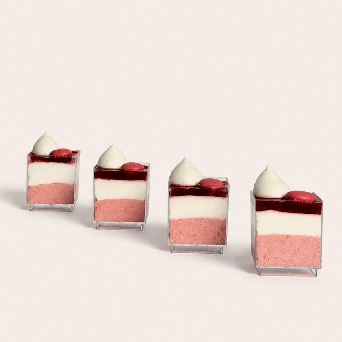 Coco 9 Strawberry Vanilla Mousse Shot Glass, part of a box of twelve