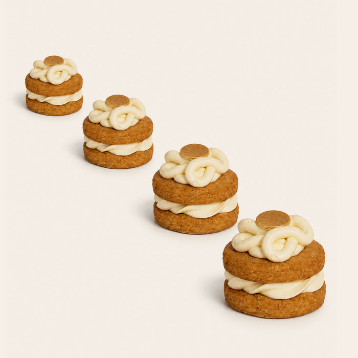 Coco 9 Vanilla Queen petit four, part of a box of twelve